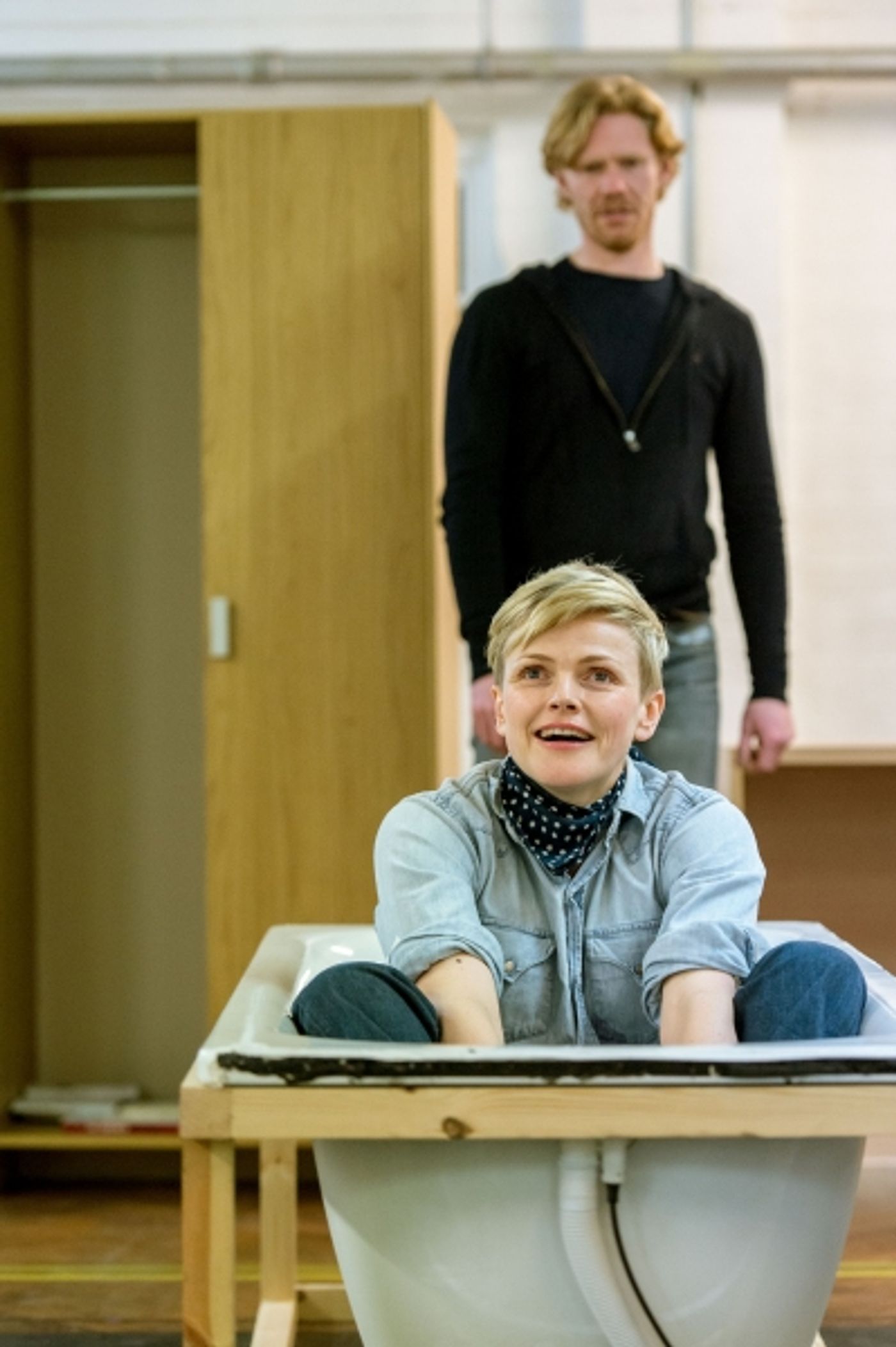 Photo Flash: First Look at Maxine Peake, Michael Shaeffer & More in Rehearsal for Royal Court's HOW TO HOLD YOUR BREATH  Image