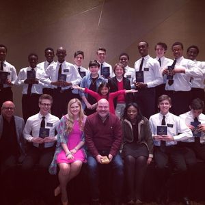 Casey Nicholaw and students from Broadway Dreams and Pebble Brook High School Photo