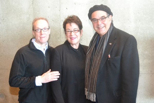 Playwright John Strand, Artistic Director Molly Smith and cast member Edward Gero at  Photo