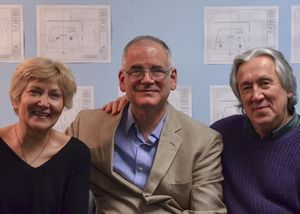 Artistic Director Jan Buttram, playwright Iddo Netanyahu, and director Alex Dmitriev Photo