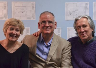 Artistic Director Jan Buttram, playwright Iddo Netanyahu, and director Alex Dmitriev Photo