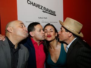 Cast members Herbert Siguenza, Ric Salinas, Sabina Zuniga Varela and Richard Montoya Photo