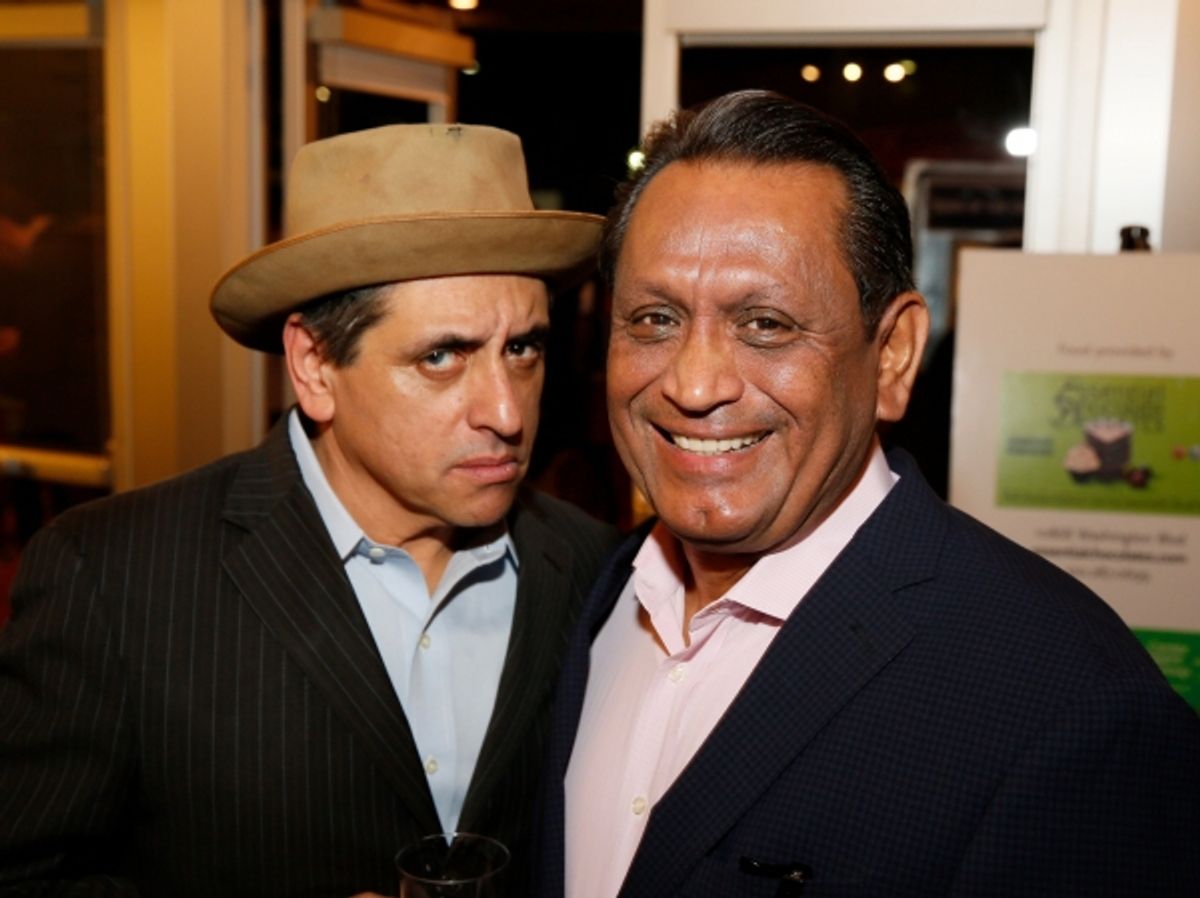 Cast member Richard Montoya and Los Angeles City Council Member Gilbert A. Cedillo at 