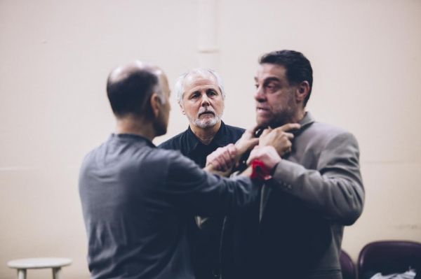 Ned Eisenberg and Lou Liberatore with Fight director Ron Peritti Photo