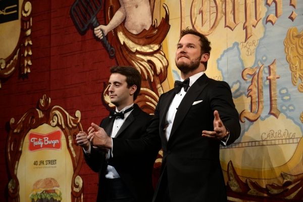 Chris Pratt performs in a skit with Joshua Friedman Photo