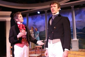 Brandon Parrish (Mr. Bingley), Jorie Janeway (Charlotte Lucas), Greyson Chadwick (Elizabeth Bennet), Paul Turbiak (Mr. Darcy) @ BroadwayWorld Brandon Parrish (Mr. Bingley), Jorie Janeway (Charlotte Lucas), Greyson Chadwick (Eli Photo