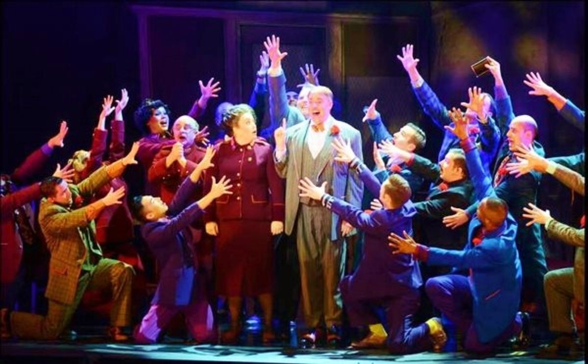 Todd Berkich (Nicely Nicely) Jesse Graham (General Cartwright) and the cast of GUYS & DOLLS at 