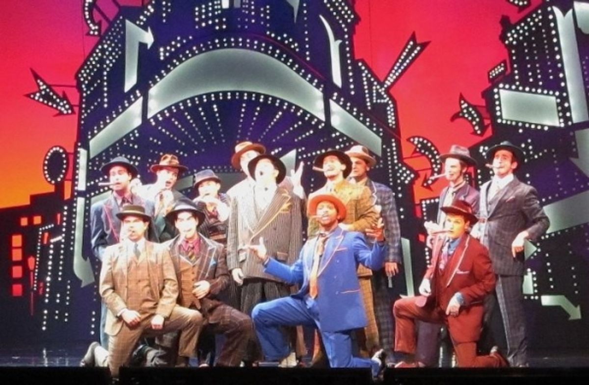 Kelly Green (Nathan Detroit) and the male ensemble at 