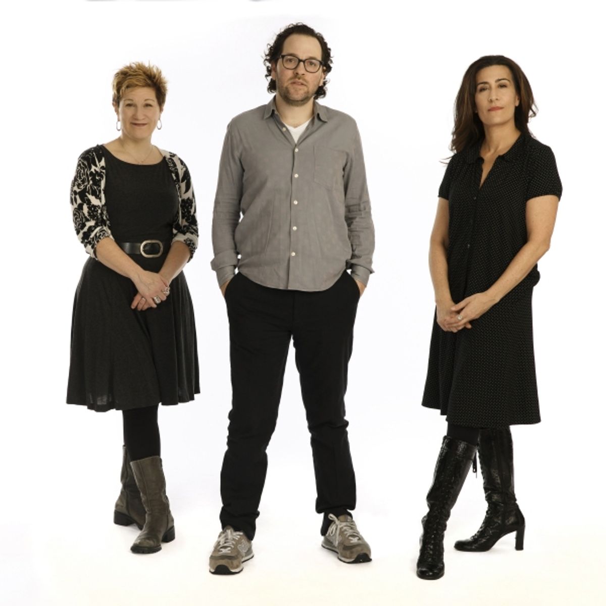 Lisa Kron, Sam Gold, and Jeanine Tesori at 