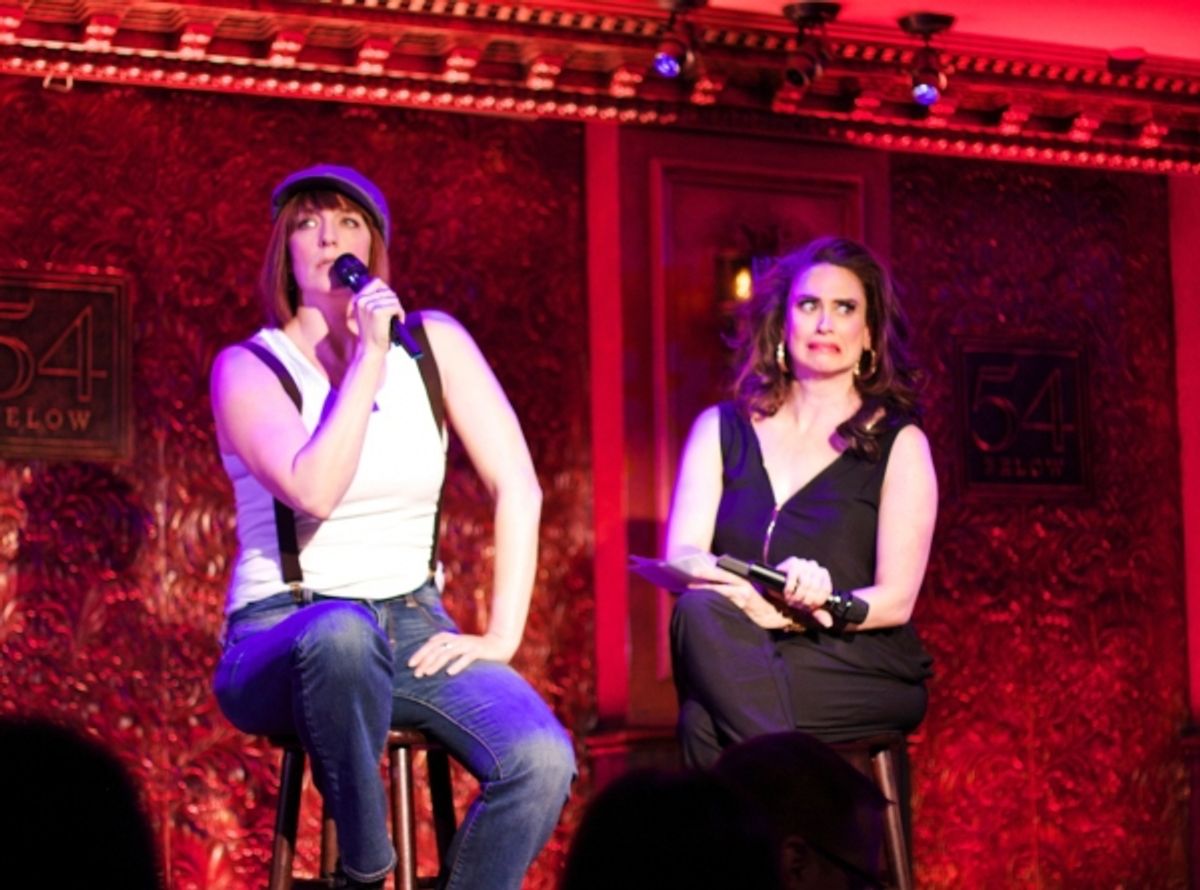 Lesli interviews Julia Murney as Jeremy Jordan. Questions included, 'What is your favorite cookie at Schmackaryâ€™s?' 'How did you get your Equity card?' 'Discuss being naked in the bathtub during Bonnie & Clyde,' and 'How did you propose to Ashley Spence at 