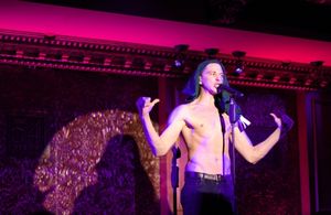 During 'I'm the Greatest Star,' Joey Taranto reenacts how he used to pretend he had long hair when he was a child. @ BroadwayWorld During 'I'm the Greatest Star,' Joey Taranto reenacts how he used to pretend he had l Photo