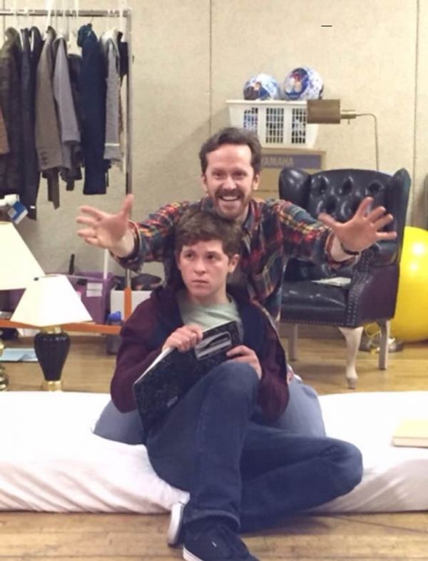 Jeffry Denman and Jake Winn rehearse a scene from Kid Victory. Photo by Chris Dieman. Photo