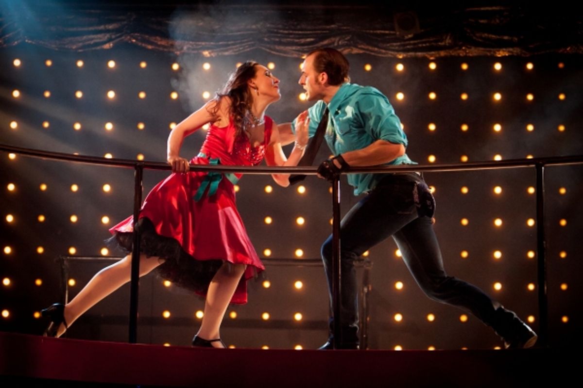 Irina Tskurishvili as Beatrice and Ben Cunis as Benedick. at 