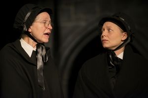 Scarlett Hepworth as Sister Aloysius and Mikkel Simons as Sister James  Photo