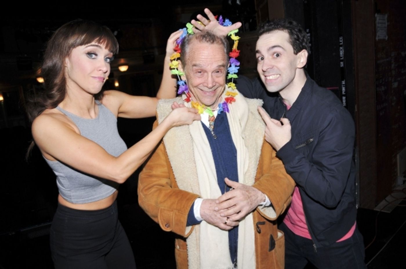 Photo Flash: Joel Grey Gets Lei'd Backstage at HONEYMOON IN VEGAS on Broadway!  Image