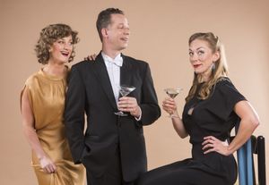 Nora (Brittany Danielle) and Nick (Ryan Drummond) are charmed by Nora's old friend Tracy (Allison Rich) @ BroadwayWorld Nora (Brittany Danielle) and Nick (Ryan Drummond) are charmed by Nora's old friend Tr Photo