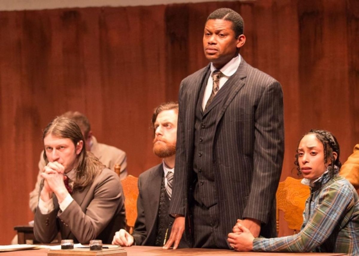 Andre Teamer (Moses Fleetwood Walker), Leslie Collins (Arabella Walker) at 