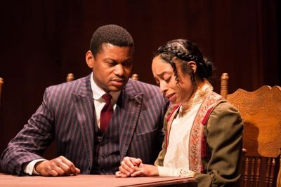Andre Teamer (Moses Fleetwood Walker), Leslie Collins (Arabella Walker) Photo