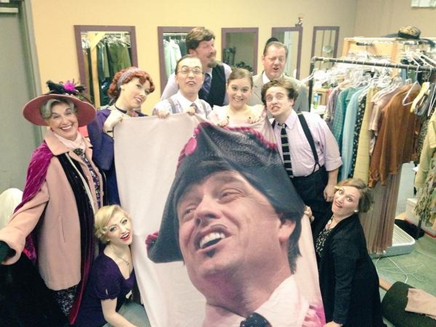 Photo Flash: Saturday Intermission Pics - Feb. 14 Part 2 - ON THE TOWN Cast Sells Kisses and More!  Image