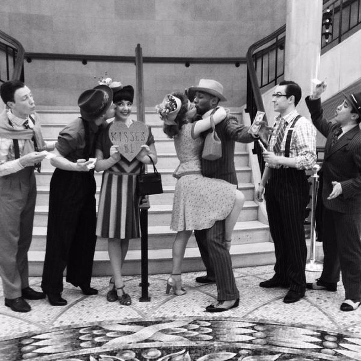 Photo Flash: Saturday Intermission Pics - Feb. 14 Part 2 - ON THE TOWN Cast Sells Kisses and More!  Image