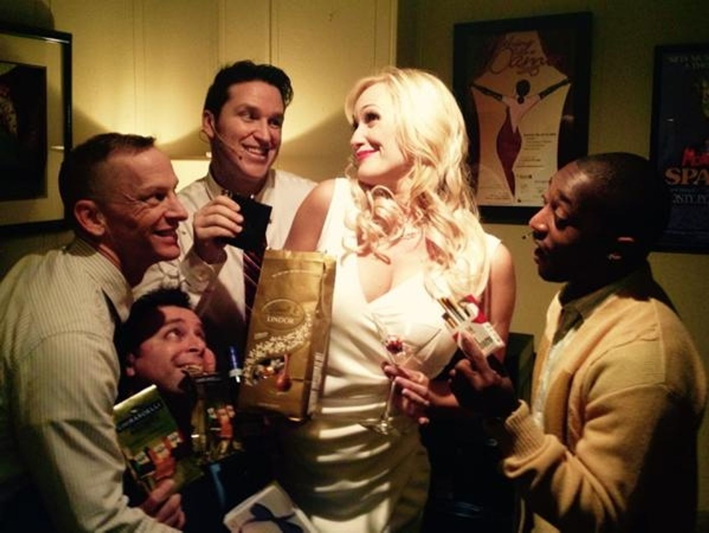 Photo Flash: Saturday Intermission Pics - Feb. 14 Part 2 - ON THE TOWN Cast Sells Kisses and More!  Image