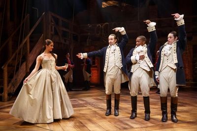 Carleigh Bettiol, Lin-Manuel Miranda, Leslie Odom Jr., and Anthony Ramos Photo