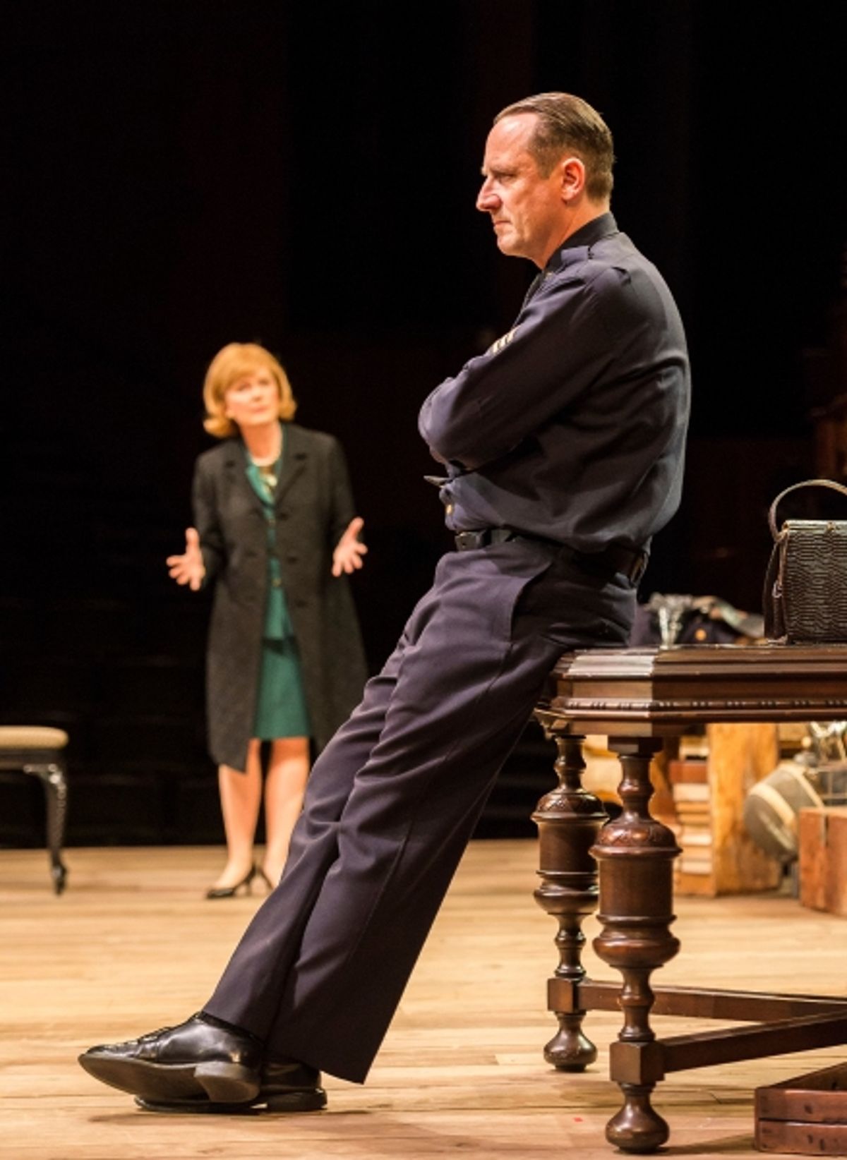 Sam Robards and Kate Burton (background) at 