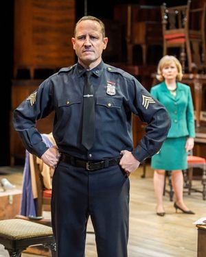 Sam Robards and Kate Burton (background) Photo