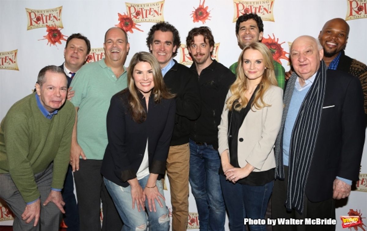 Peter Bartlett, Brooks Ashmanskas, Brad Oscar, Heidi Blickenstaff, Brian D'Arcy James, , Christian Borle, Kete Reinders, John Cariani, Gerry Vichi and Michael James Scott  at 