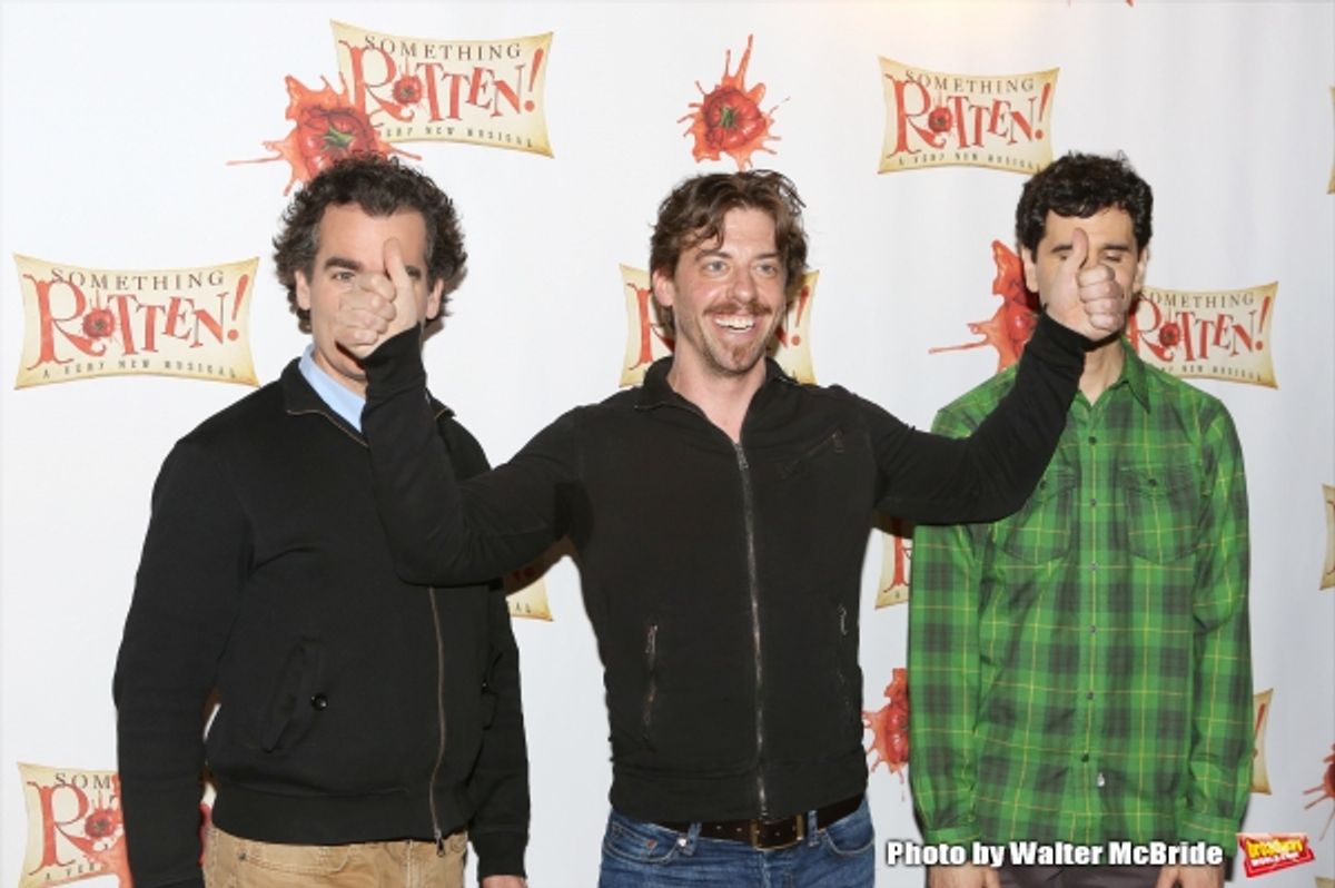 Brian D'Arcy James, Christian Borle and John Cariani  at 