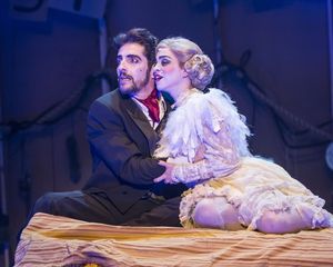 Andrew Ableson (Macheath) and Marisa Duchowny (Polly Peachum) @ BroadwayWorld Andrew Ableson (Macheath) and Marisa Duchowny (Polly Peachum) Photo