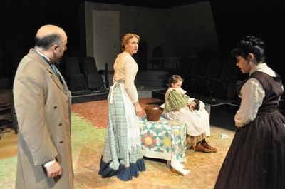 JAMES A. GILLETTI (Mr. Keller), GRETCHEN BOYT (Mrs. Keller), LIBERTY EVANS-AGNEW (Hel Photo