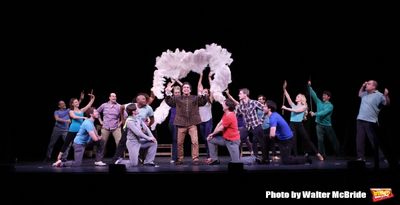 Brian D'Arcy James and Brad Oscar with the cast  Photo