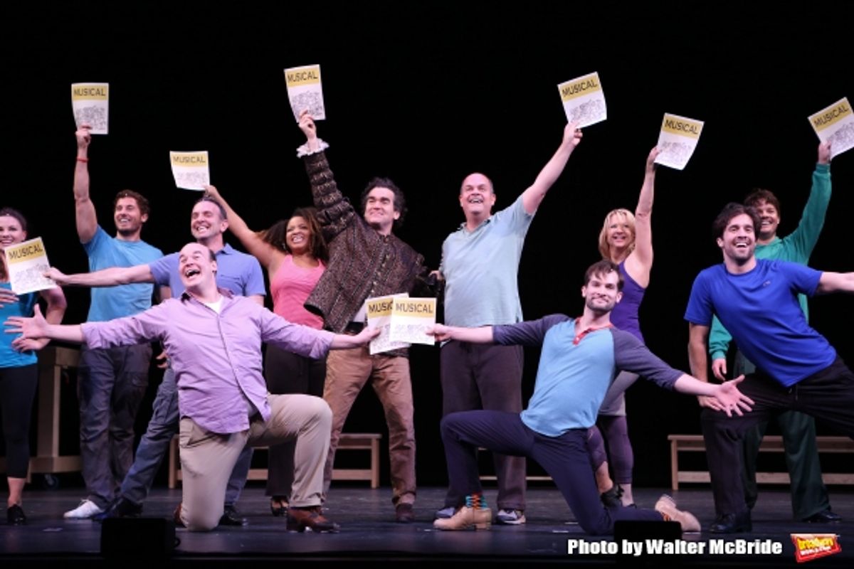 Brian D'Arcy James and Brad Oscar with the cast  at 