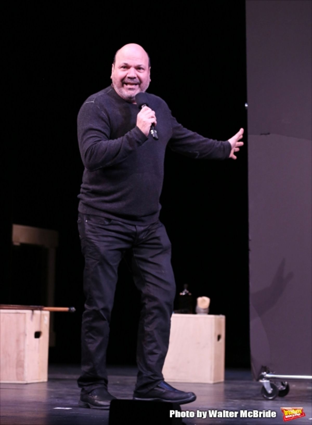Casey Nicholaw during a rehearsal presentation of 'Something Rotten! A Very New Musical'  at the Little Shubert Theatre on February 17, 2015 in New York City.  at 
