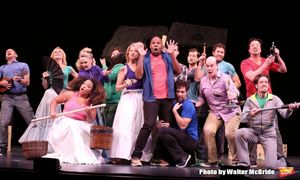 Michael James Scott and cast during a rehearsal presentation of 'Something Rotten! A  Photo
