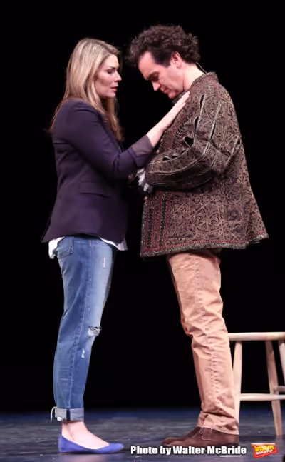 Heidi Blickenstaff and Brian D'Arcy James during a rehearsal presentation of 'Somethi Photo