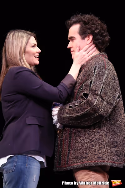 Heidi Blickenstaff and Brian D'Arcy James during a rehearsal presentation of 'Somethi Photo