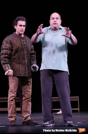 Brian D'Arcy James and Brad Oscar during a rehearsal presentation of 'Something Rotte Photo