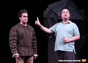 Brian D'Arcy James and Brad Oscar with the cast during a rehearsal presentation of 'S Photo