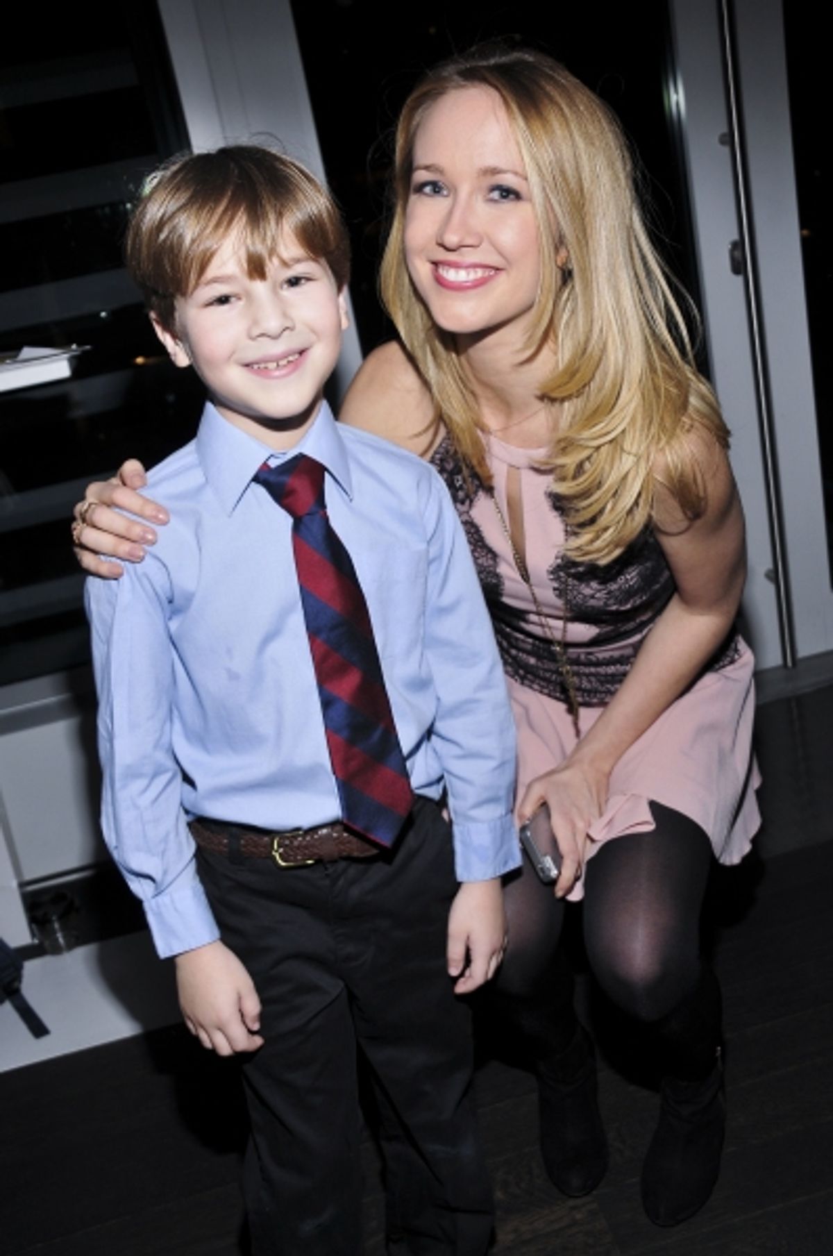 Anna Camp (True Blood) here with her on-stage son Oliver Hollmann. at 