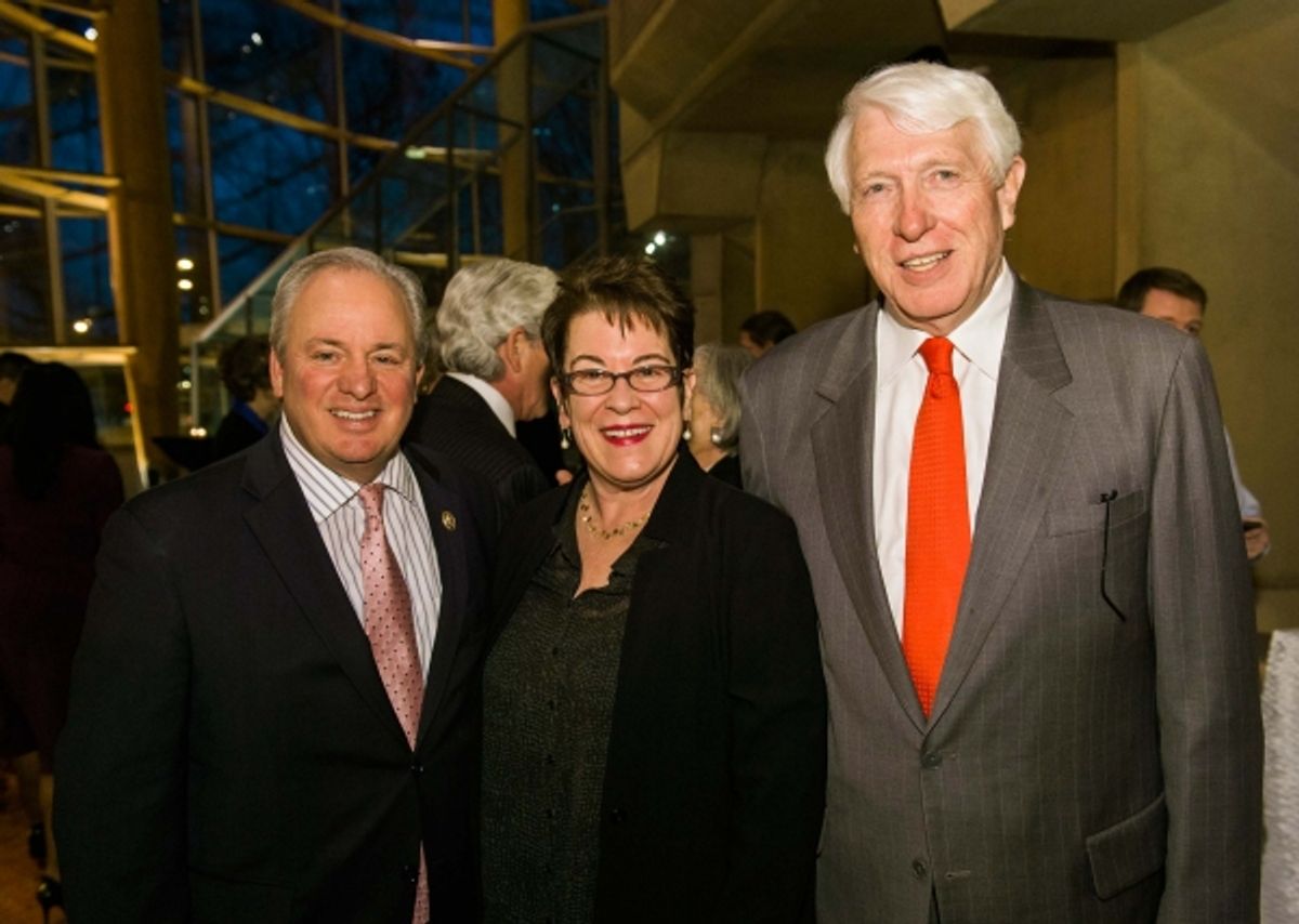 Congressman Mike Doyle, Arena Stage Artistic Director Molly Smith and Regional President of PNC Bank Michael N. Harreld at 
