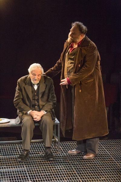 Hal Linden as Yevgeny Zunser and Ron Orbach as Moishe Bretzky Photo
