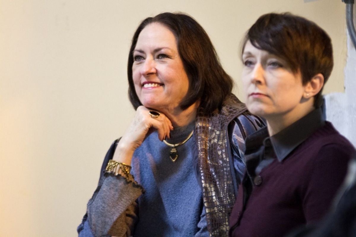 Joan McGrath and Kelli Walker in rehearsal for Pride Films and Playsâ€™ production of ANGRY FAGS at 