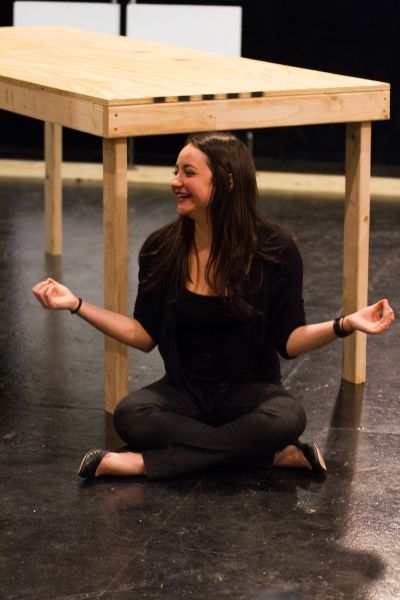 Paula Ramirez in rehearsal for Cold Basement Dramaticsâ€™ production of HEAT WAV Photo