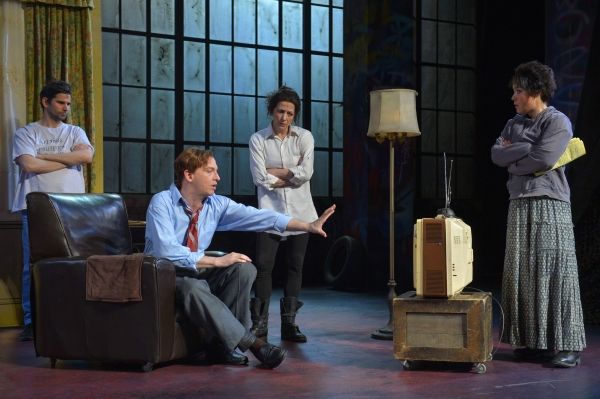 NICK GABRIEL, JIM LICHTSCHEIDL, CHARITY JONES, and ANNA ISHIDA prepare for a performa Photo