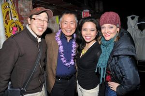 George Takei with ALLEGIANCE friends and HONEYMOON cast members Raymond J. Lee, Catherine Ricafort and Gaelen Gilliand @ BroadwayWorld George Takei with ALLEGIANCE friends and HONEYMOON cast members Raymond J. Lee, Cathe Photo