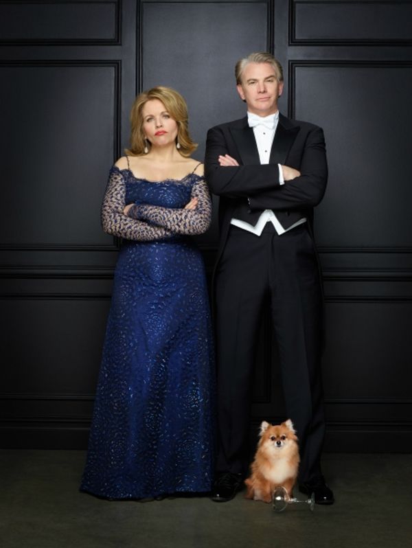 Renee Fleming as Raquel De Angelis and Douglas Sills as Vito De Angelis with Trixie Photo