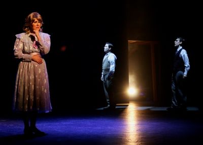 Beth Anne Johnson (Sally Durant Plummer), Lee Pitts (Young Buddy) and Joshua Vern (Yo Photo