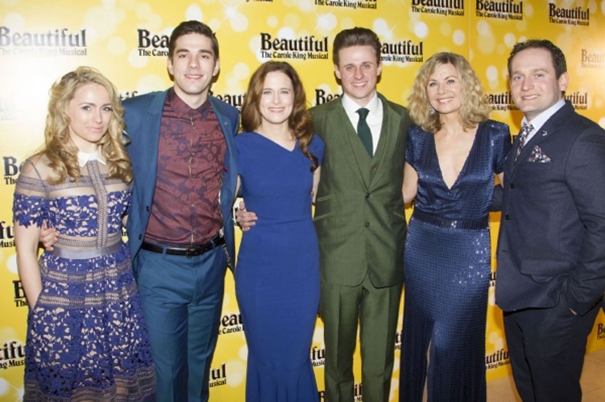 Lorna Want (Cynthia Weil), Ian McIntosh (Barry Mann), Katie Brayben (Carole King), Alan Morrissey (Gerry Goffin), Glynis Barber (Genie Klein) and Gary Trainor (Don Kirshner)  at 